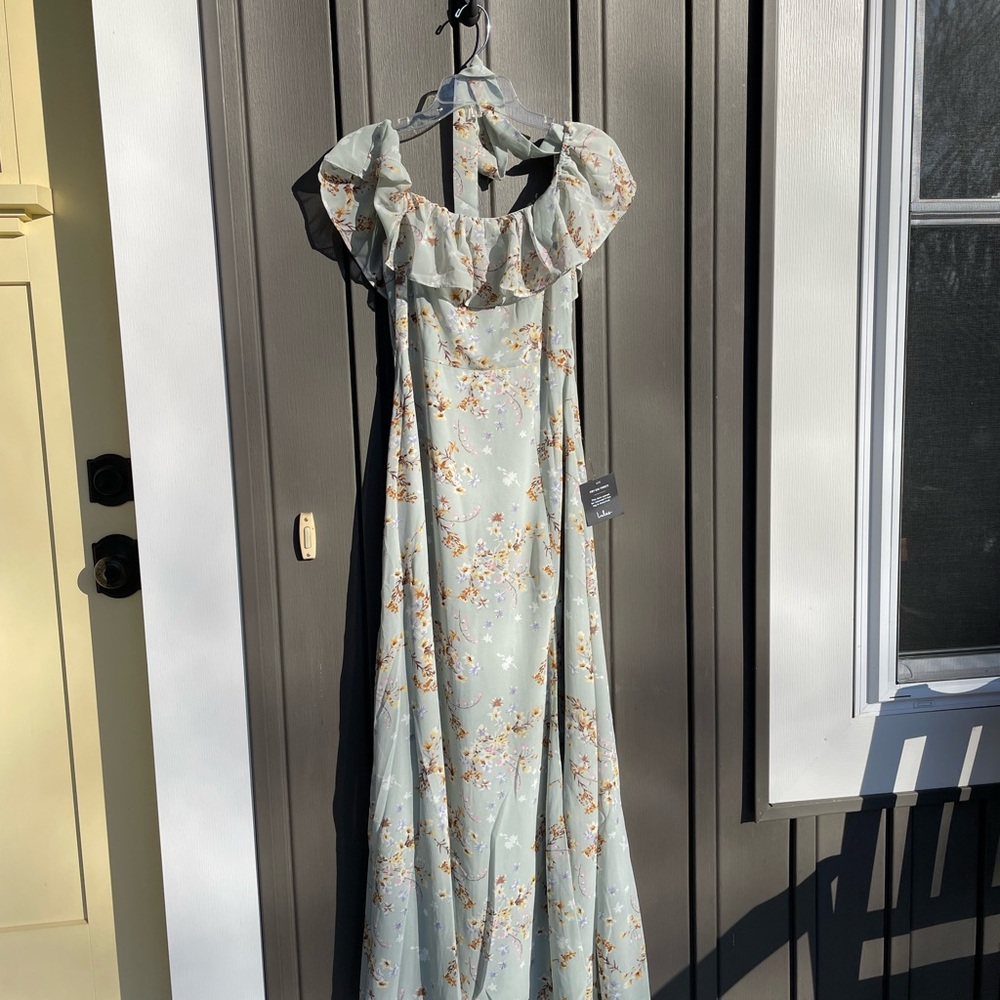 Lulu's Floral Ruffle Maxi Dress